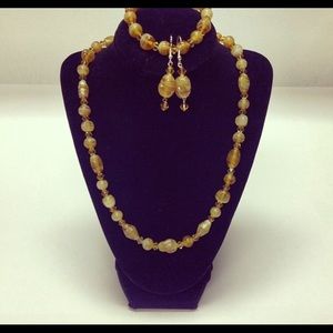 Handmade necklace, bracelet, and earring set
